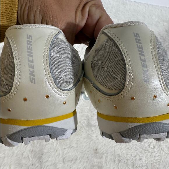 Skechers Women's Light Bling Leather & Canvas Gray Size 9.5 NWOT - Picture 6 of 6